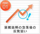 POINT1 暴騰銘柄の急落後の反発狙い